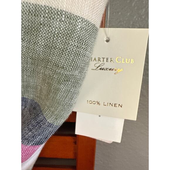 CHARTER CLUB LUXURY LINEN Sz. M NWT Sleeveless Top Striped Linen Earthy Colors - Picture 4 of 6